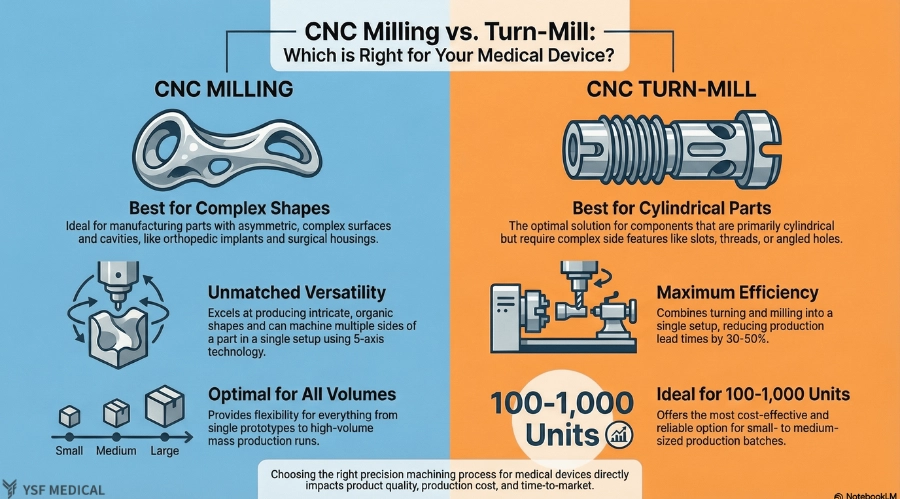 Milling or Turn-Mill? Optimize Your Medical Device Production