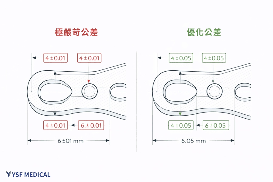 公差標註過嚴示意圖