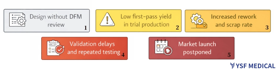 Flowchart of the domino effect in yield issues