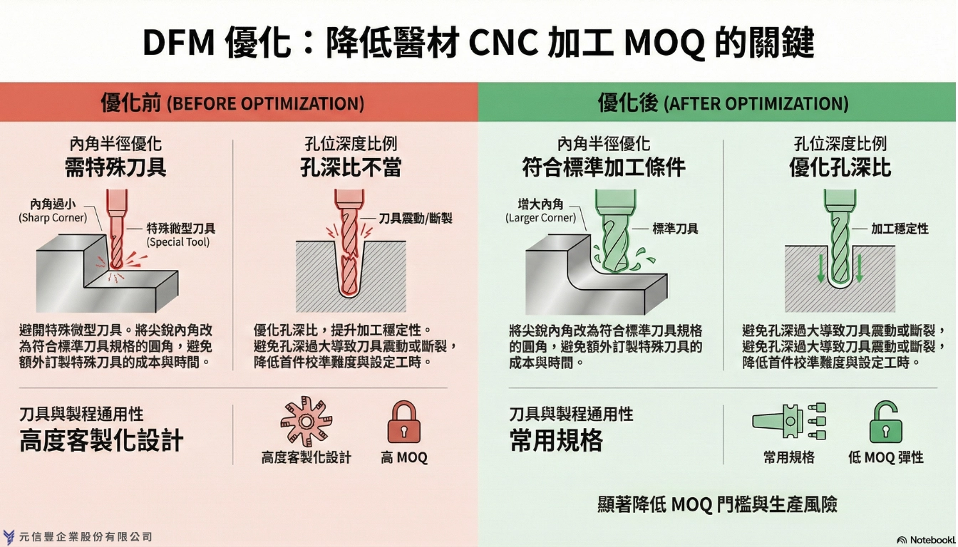 DFM 降 MOQ 對照圖