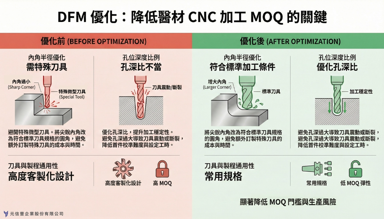 DFM 降 MOQ 對照圖